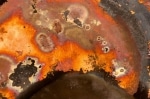 Lava bubbles in metal